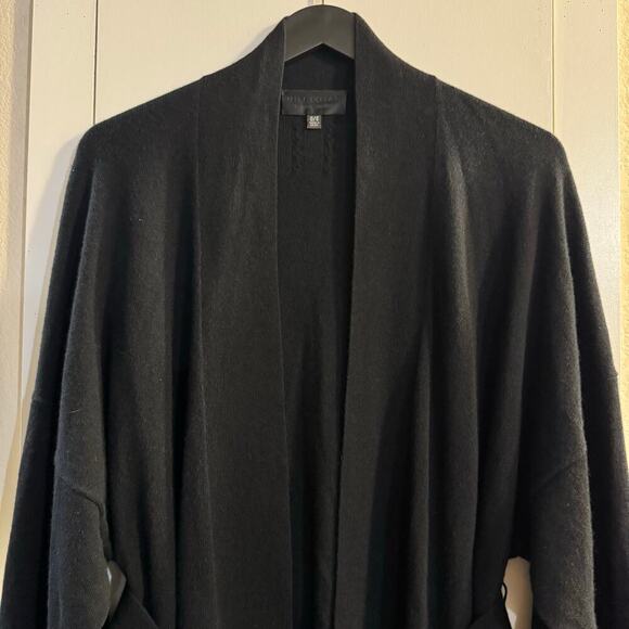 NILI LOTAN $795 Cashmere MACKENZIE KIMONO Black CARDIGAN Belted One Size - Picture 11 of 13